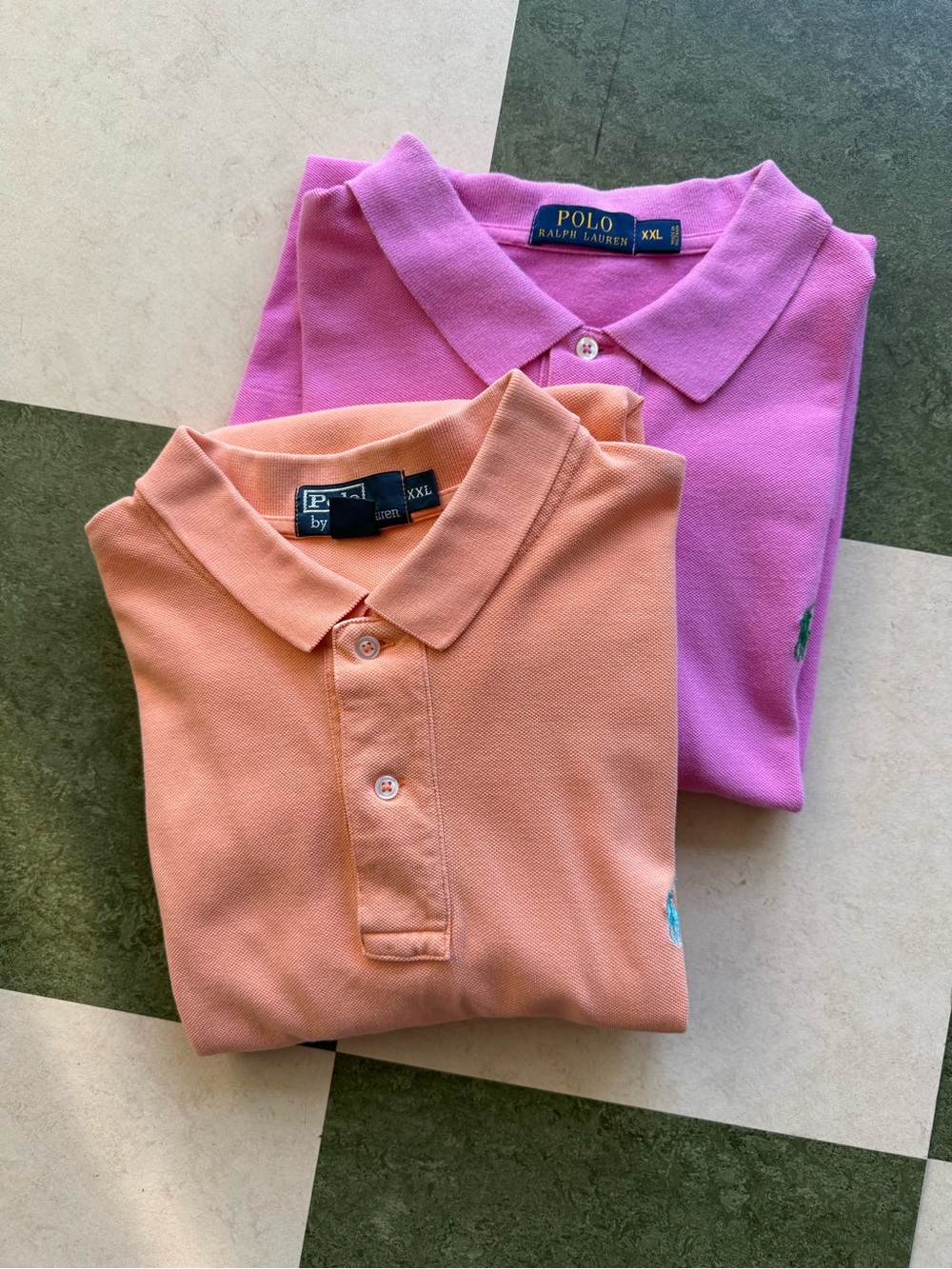 Two Polo by Ralph Lauren Men’s Pink and Sorbet Polo Shirts, XXL